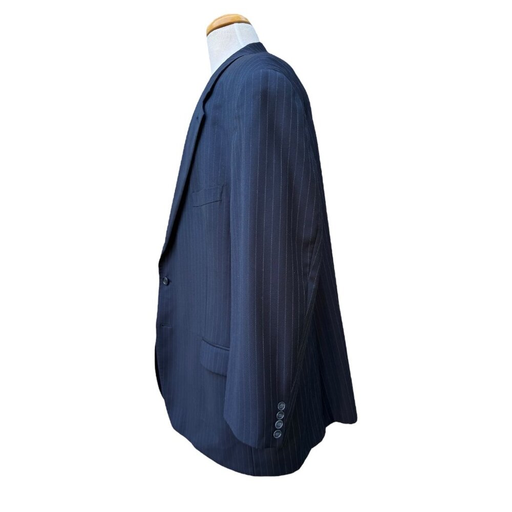 Lauren Ralph Lauren Classic-Fit Navy Pinstripe UltraFlex Suit Jacket - Men's 52R - Picture 9 of 11